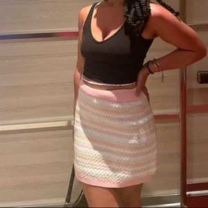 Yellow Pink and White Knitted Skirt!